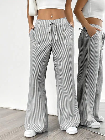 Alina™ | Elegant Striped Pants with Pockets