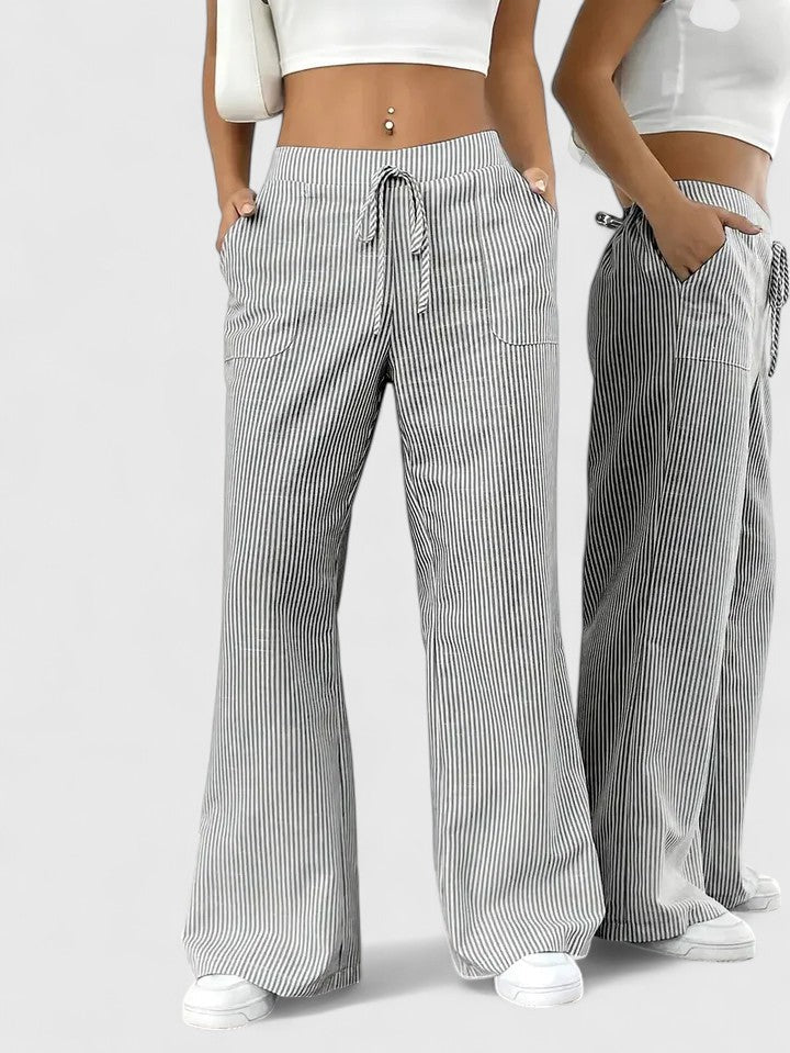 Dominique | Comfortable wide trousers with elegant details