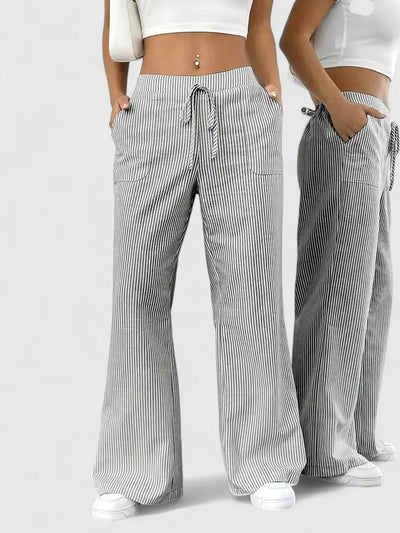 Dominique | Comfortable wide trousers with elegant details