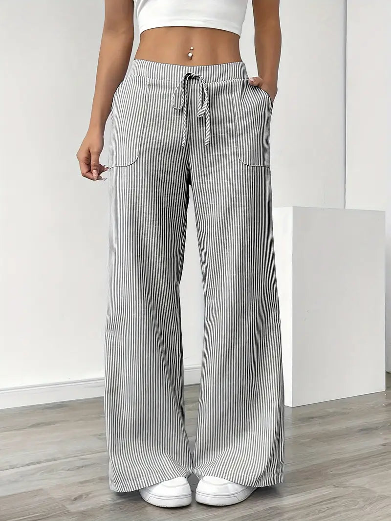 Alina™ | Elegant Striped Pants with Pockets