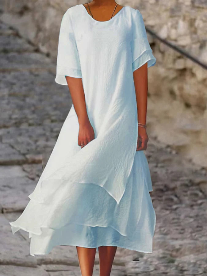 Avencea | Double-layered Dress Made of Linen and Cotton