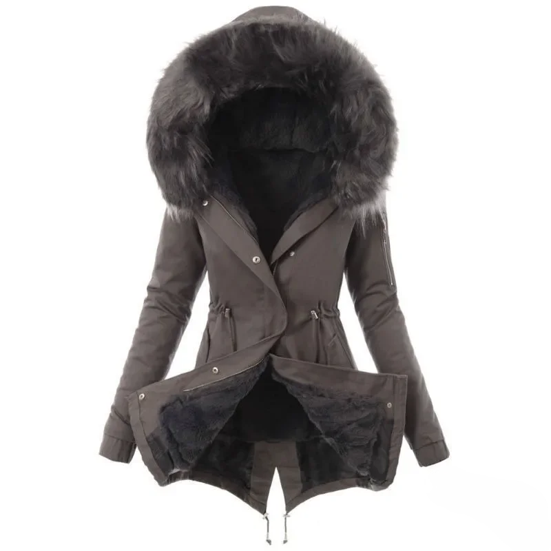 Avencea | Coat with Faux Fur Lining for Women