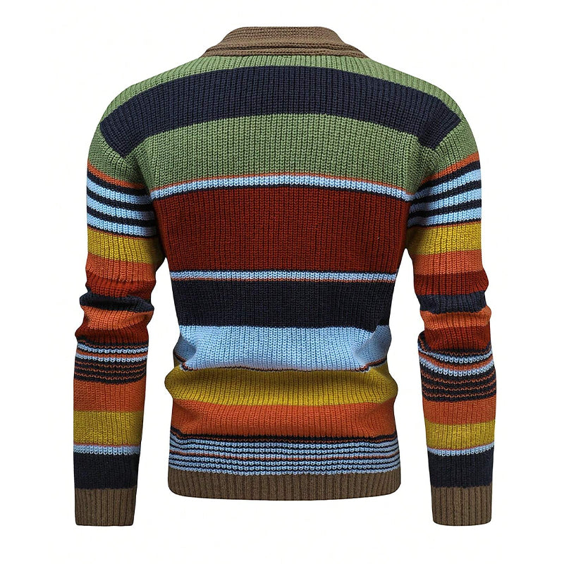 Asher™ | Colorblock Lapel Sweater Jacket