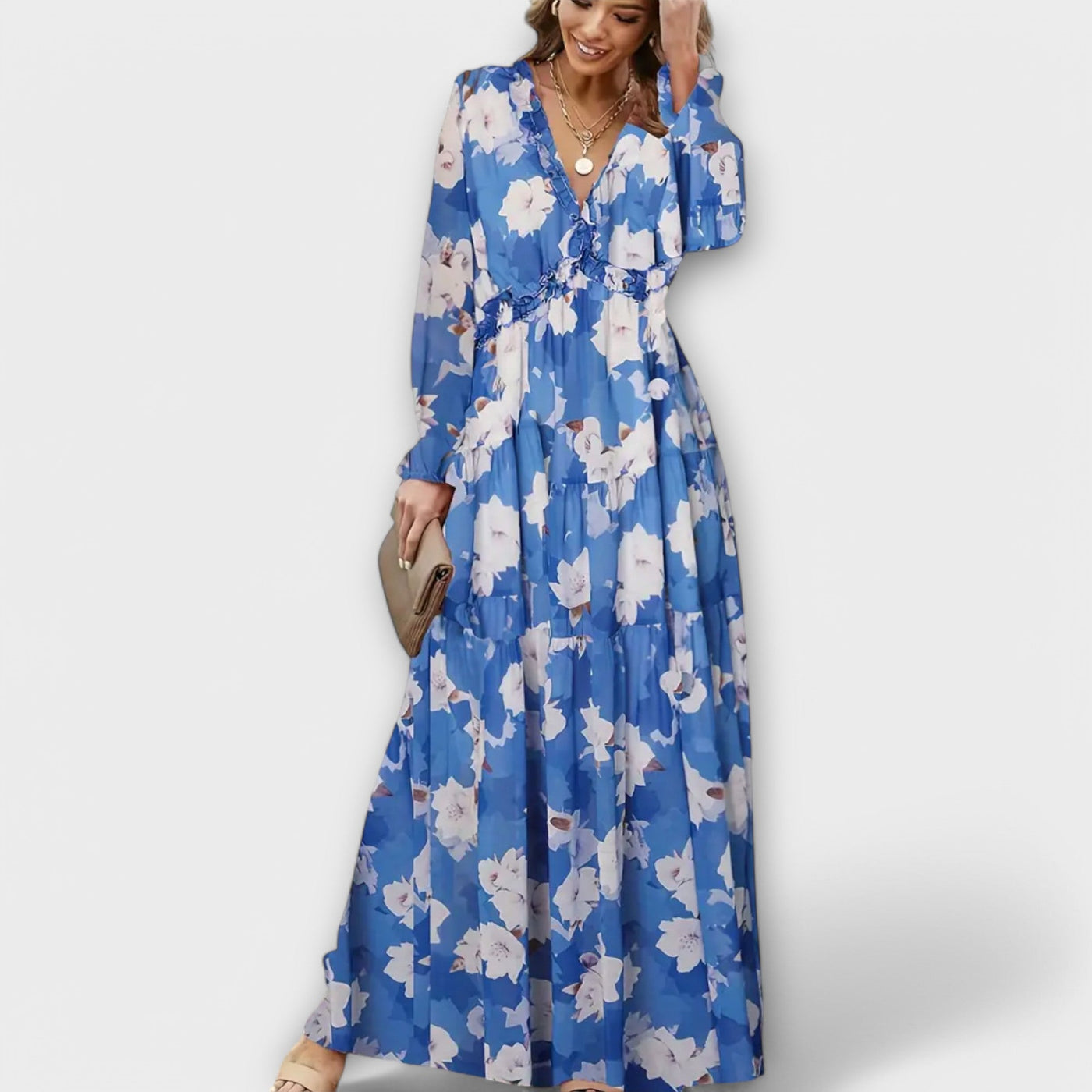 CAMILLA | ELEGANT FLORAL MAXI DRESS