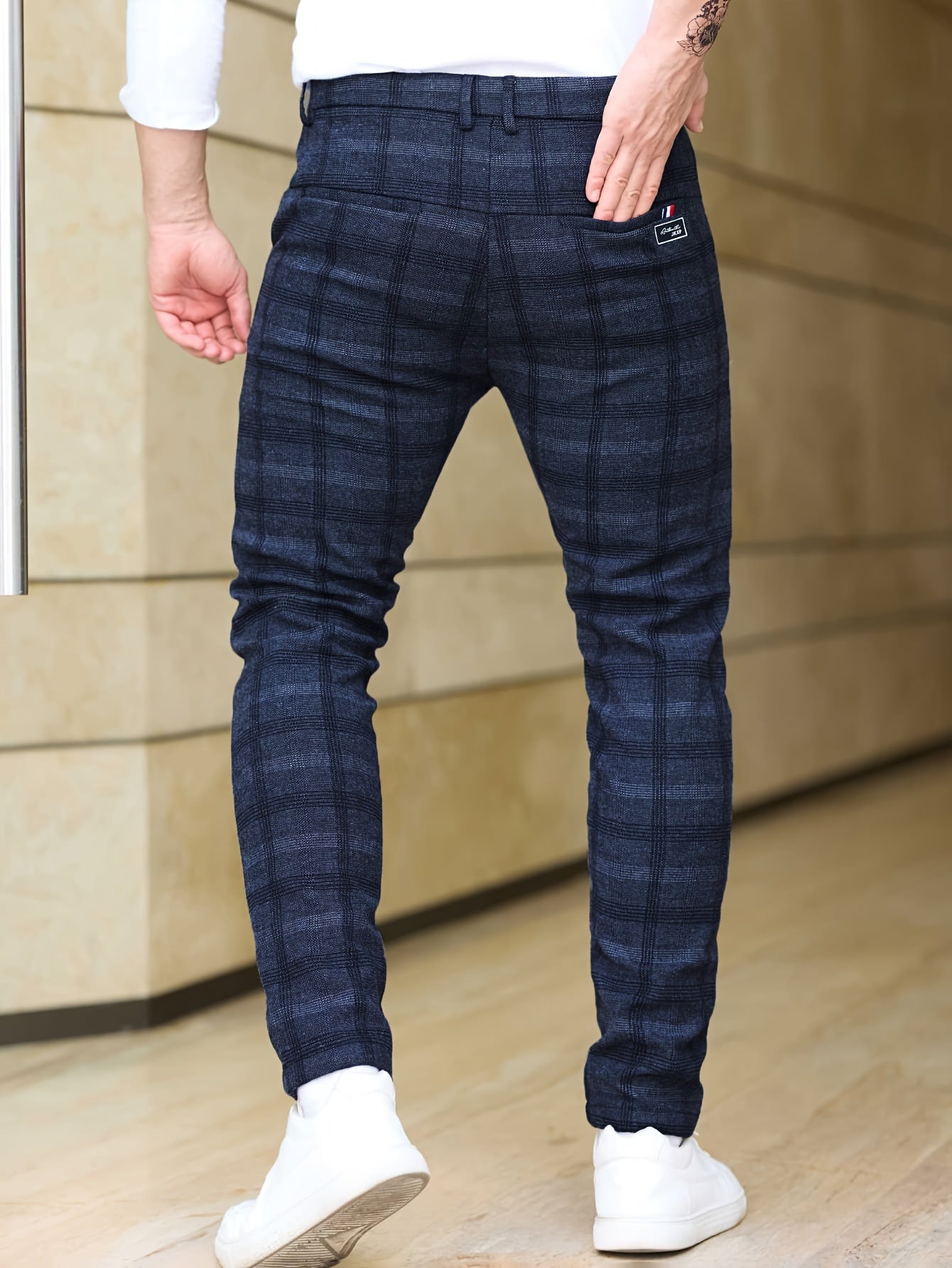 Flavio Santoro Slim-Fit Plaid Trousers