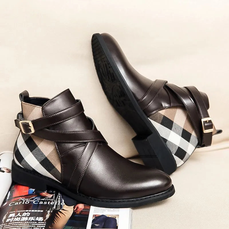 Aldo Ferrara Buckled Ankle Leather Boots