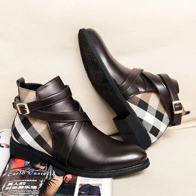 Aldo Ferrara Buckled Ankle Leather Boots