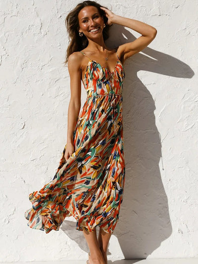 Emily™ | Floral Long Dress with Strap