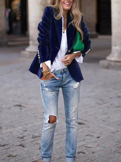 Savannah™ - Elegant Velvet Blazer