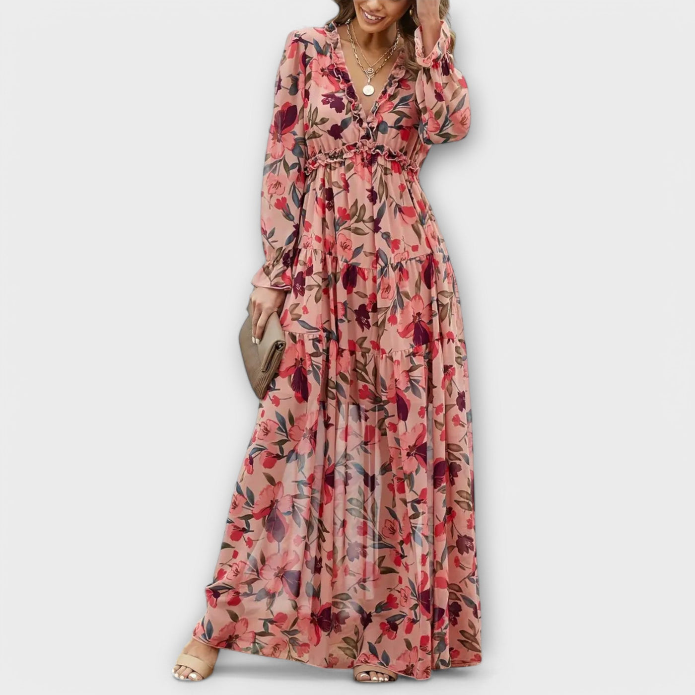 CAMILLA | ELEGANT FLORAL MAXI DRESS