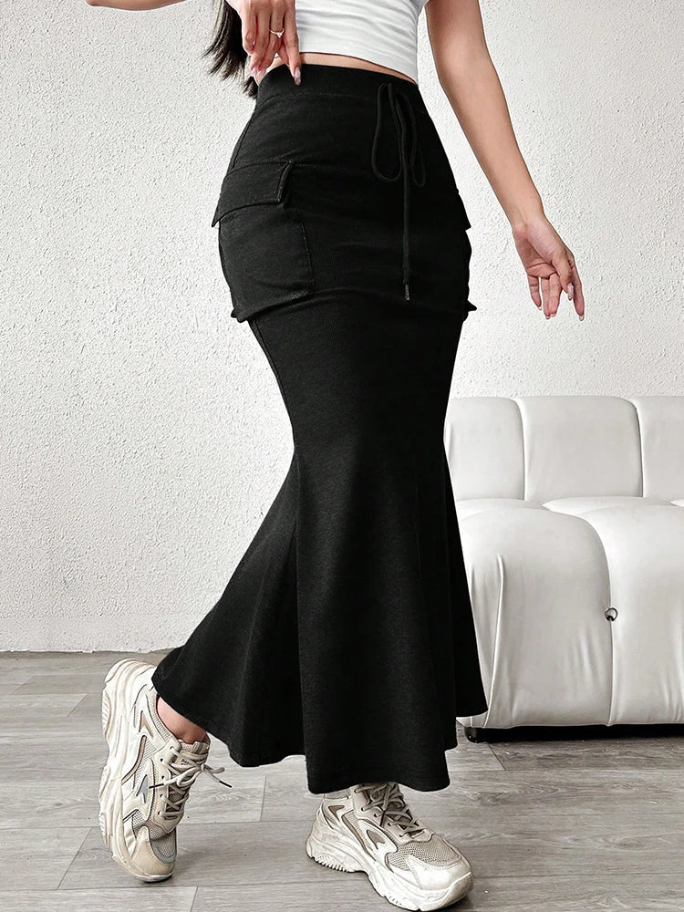 Selina Ribbed Cargo Skirt