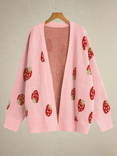 Strawberry Motif Knit Cardigan