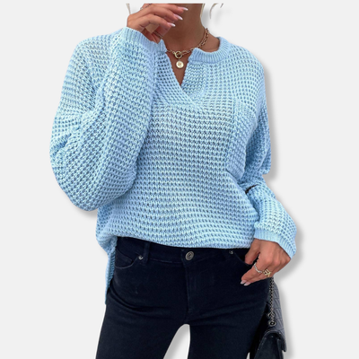 Alba Serenata – Waffle V‑Neck Sweater