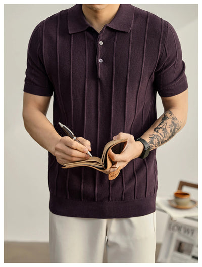 Riviera Textured Knit Polo Shirt