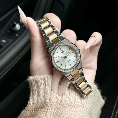 Stainless Octagonal Diamond Dainty Watch