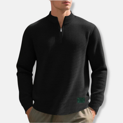 Cavaliere – Waffle-Knit Quarter-Zip Sweater