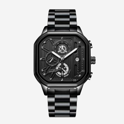 Orion | Industrial-Inspired Bold All-Black Geometric Case Watch