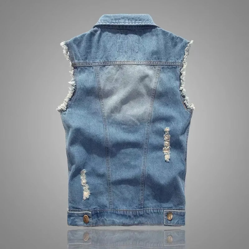 Riot Distressed Denim Vest