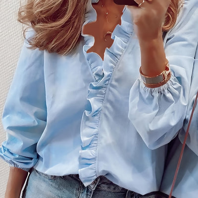 Angeline | Ruffled V-Neck Blouse