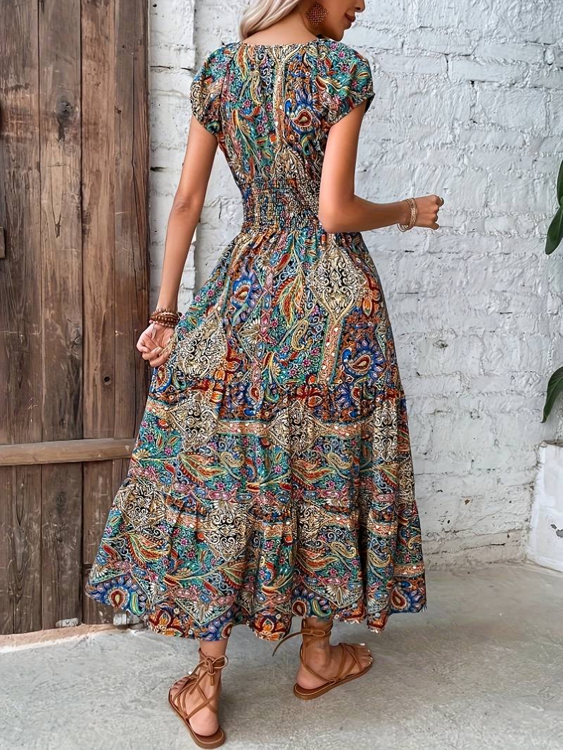 Avencea | Paisley Pattern Long Dress