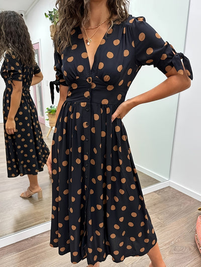 Martha | Vintage-Inspired Polka Dot Midi Dress