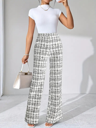 Olivia Tweed Plaid Flare Pant