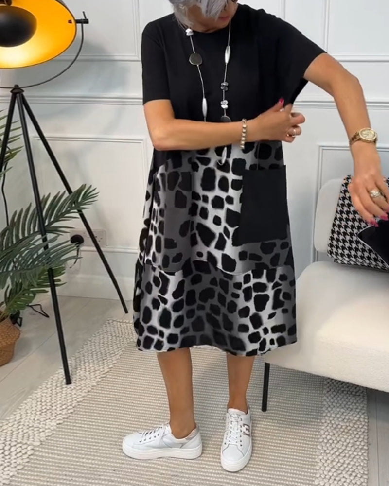 Adrianan - Women's Short Sleeves Midi Dress