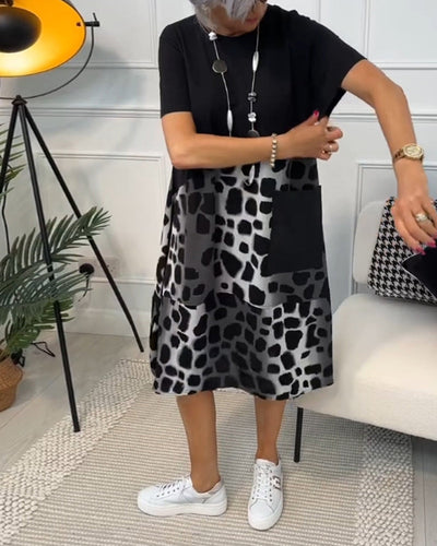 Adrianan - Women's Short Sleeves Midi Dress