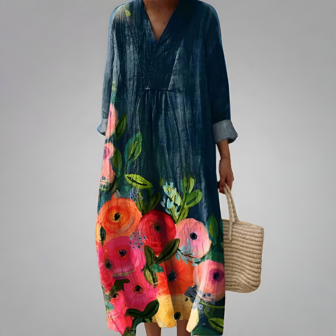 Zalia – Artistic Bloom Kaftan Dress