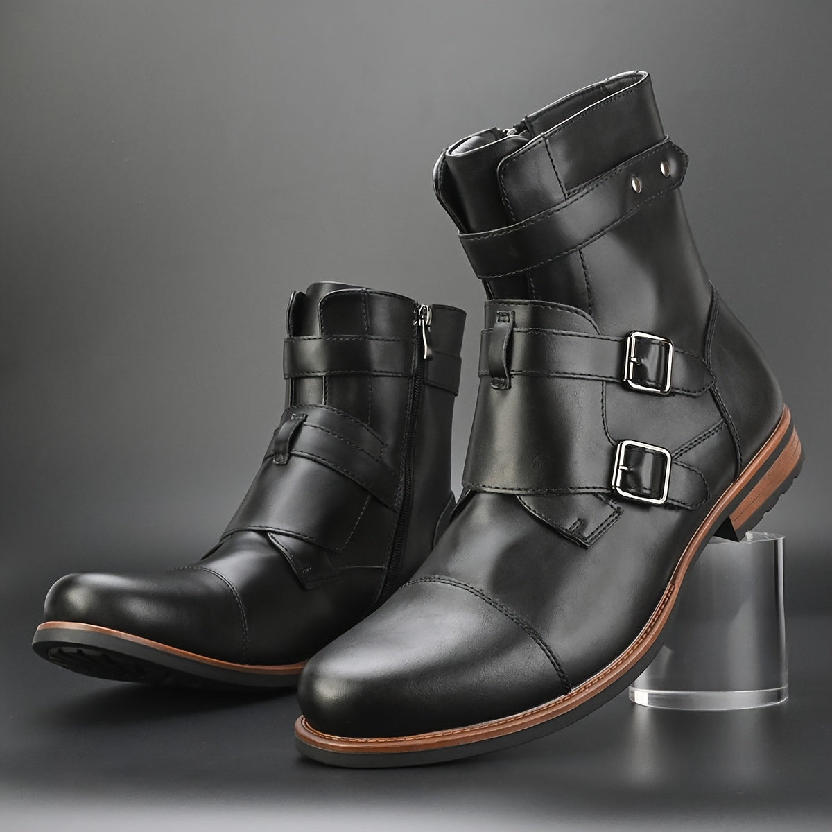 Auguste Lavallée Ankle-High Biker Leather Boots