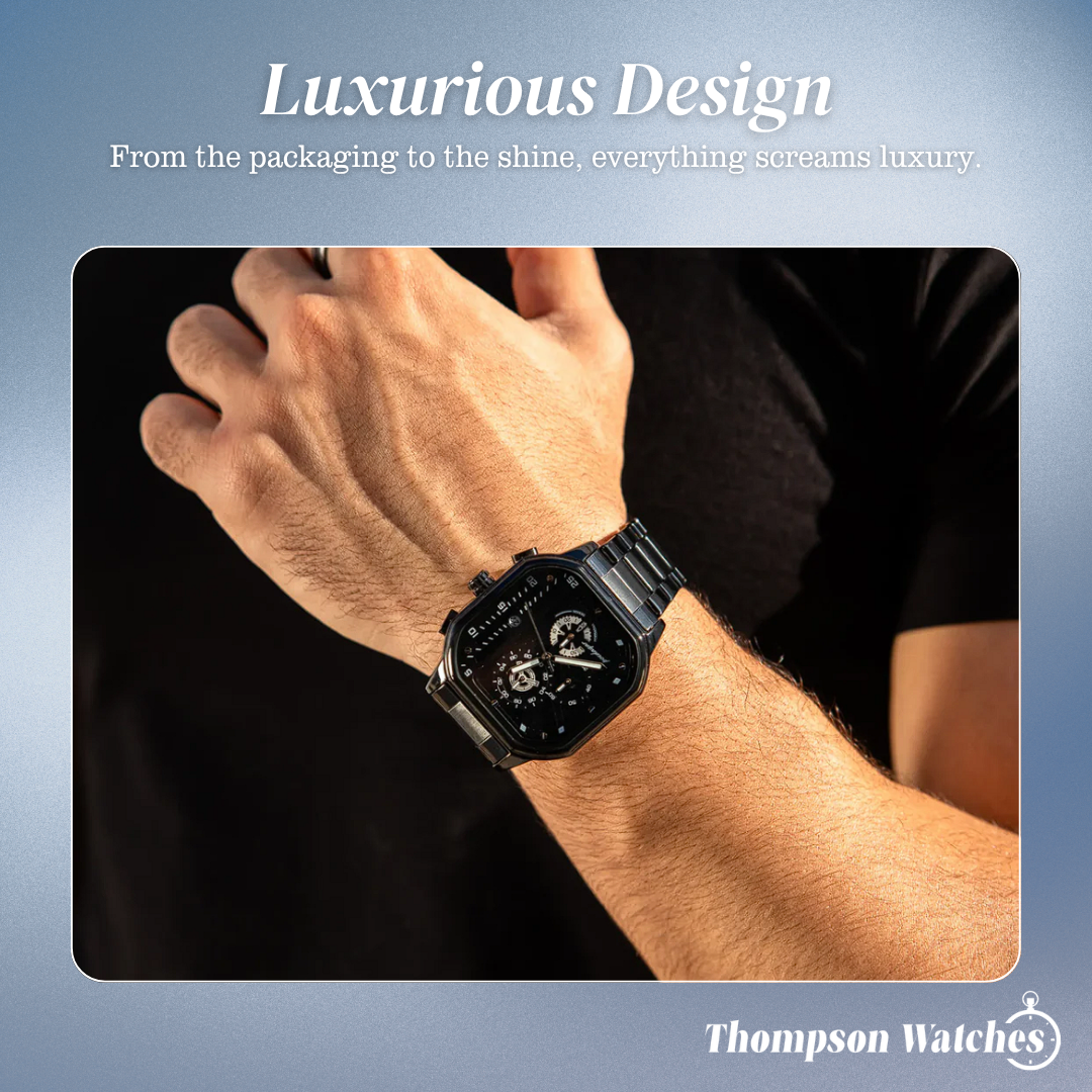 Orion | Industrial-Inspired Bold All-Black Geometric Case Watch