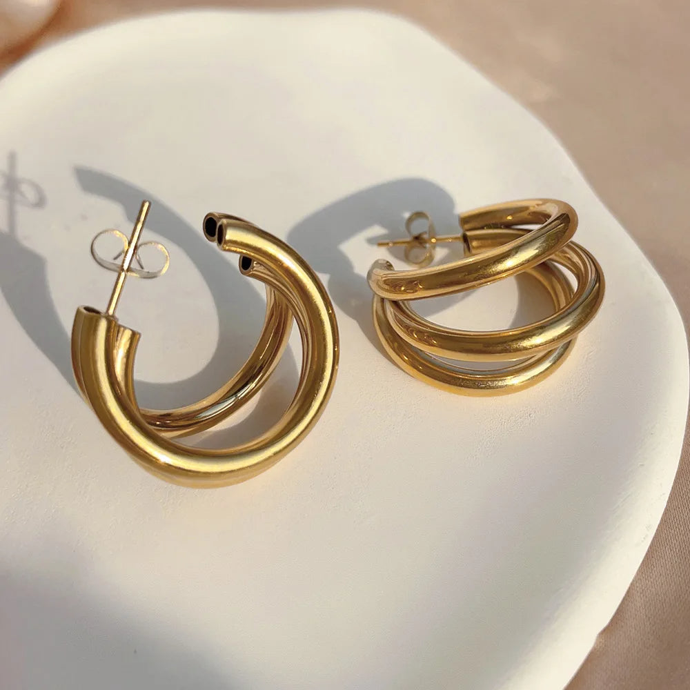 Trinova Stacked Hoop Earrings