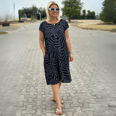 Nelia | Summer Dress with Round Neck and Beautiful Print