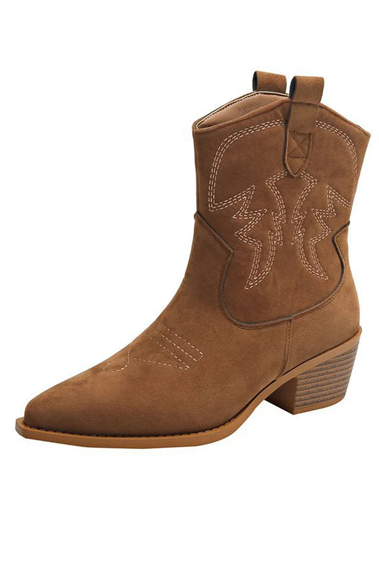 NORTHLINE STUDIO | POINTED WESTERN ANKLE BOOT
