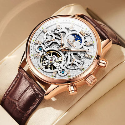 Mechanical Automatic Watch with Leather Strap™