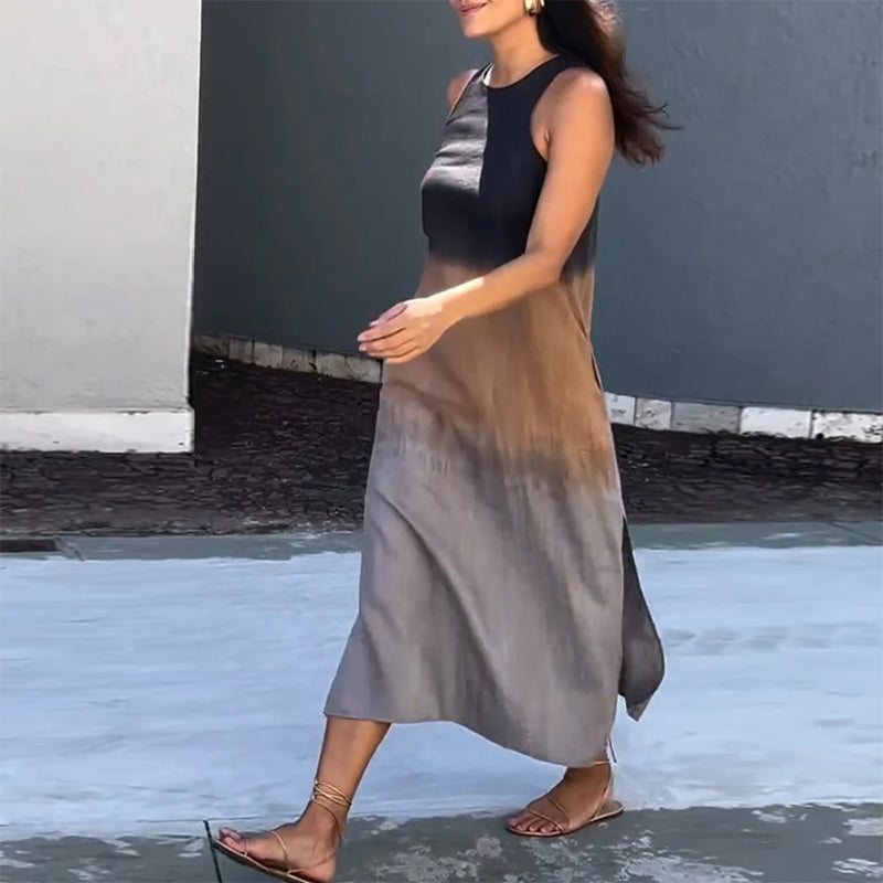 Carys - Sleeveless Round Neck Gradient Dress