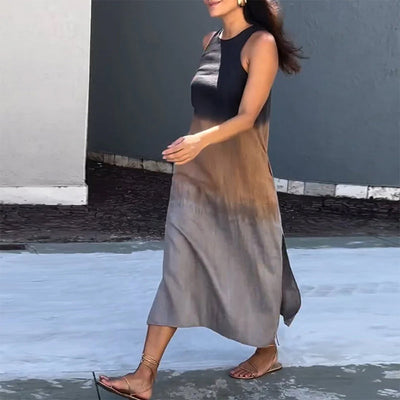 Carys - Sleeveless Round Neck Gradient Dress