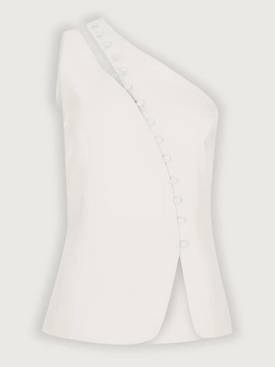 Diane | One-Shoulder Button Detail Top
