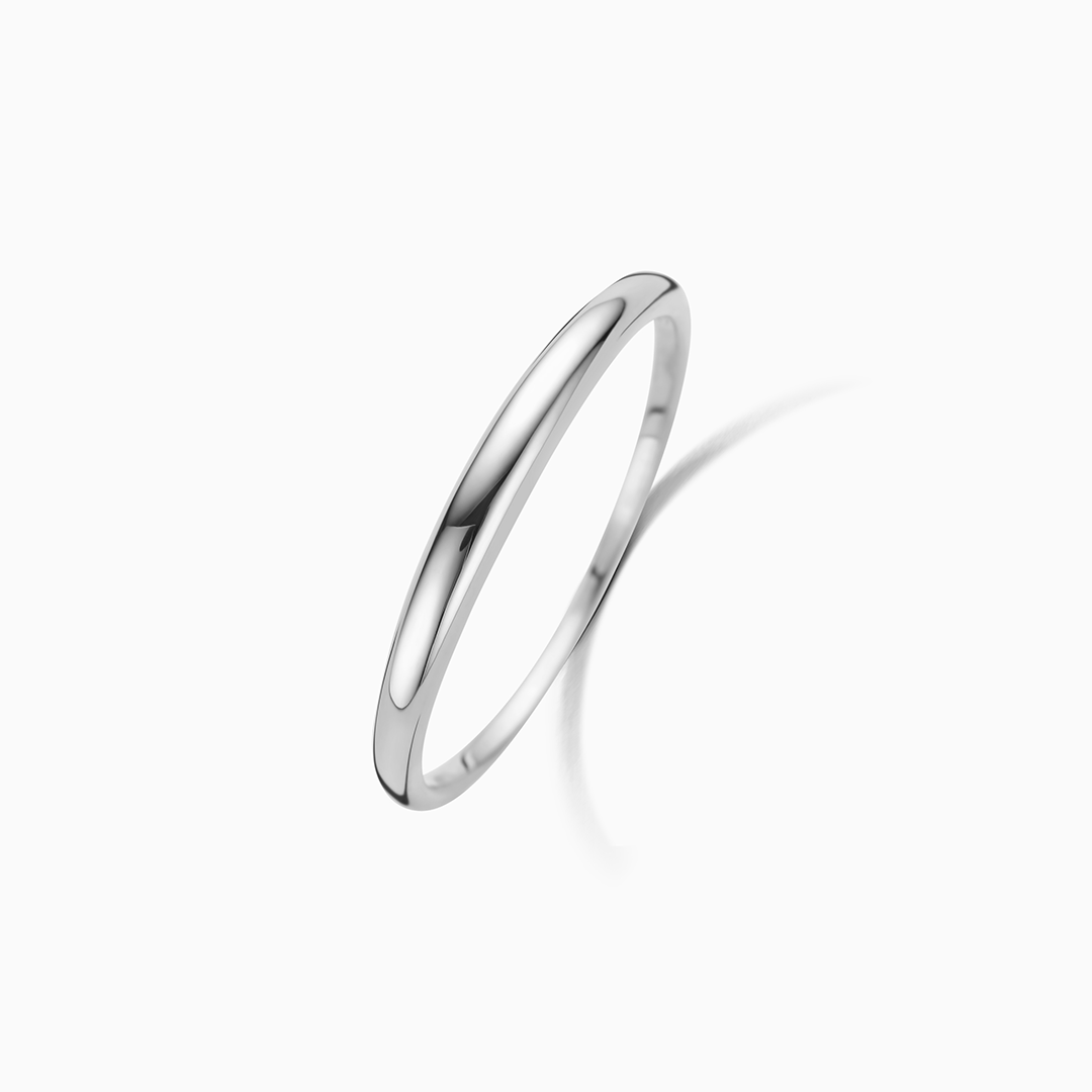 Slim Dome Ring | White Gold 14k