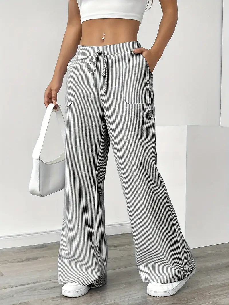 Alina™ | Elegant Striped Pants with Pockets