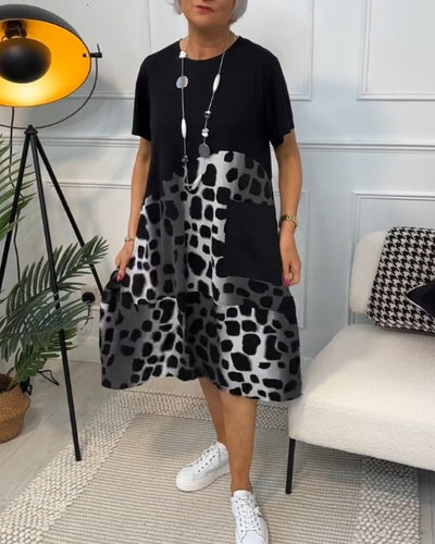 Adrianan - Women's Short Sleeves Midi Dress