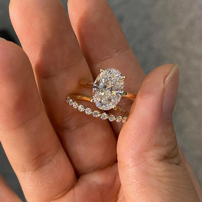 Bridal Cushion 2PC Ring Set | Gold 16k