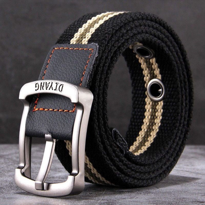 Men's Casual Canvas Leather Pin Buckle Belt MTA2217D6U