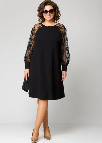 Bernice | Sheer Sleeve A-Line Dress