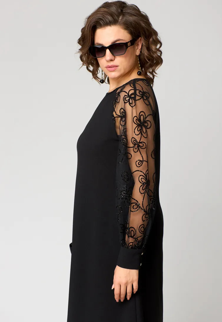 Bernice | Sheer Sleeve A-Line Dress