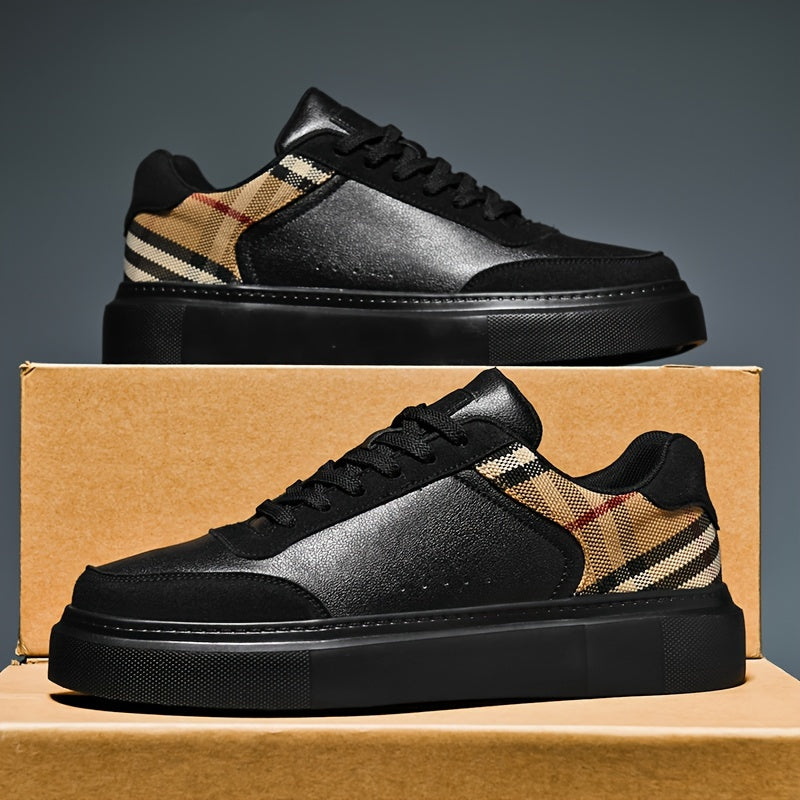 Cesare Bellandi Plaid Streetwear Leather Sneakers