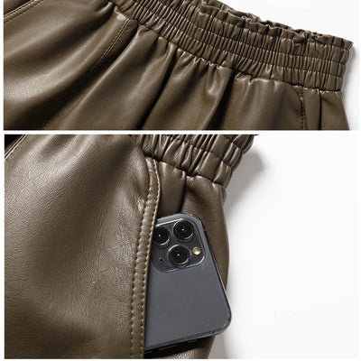 Avencea | Leather Casual Shorts