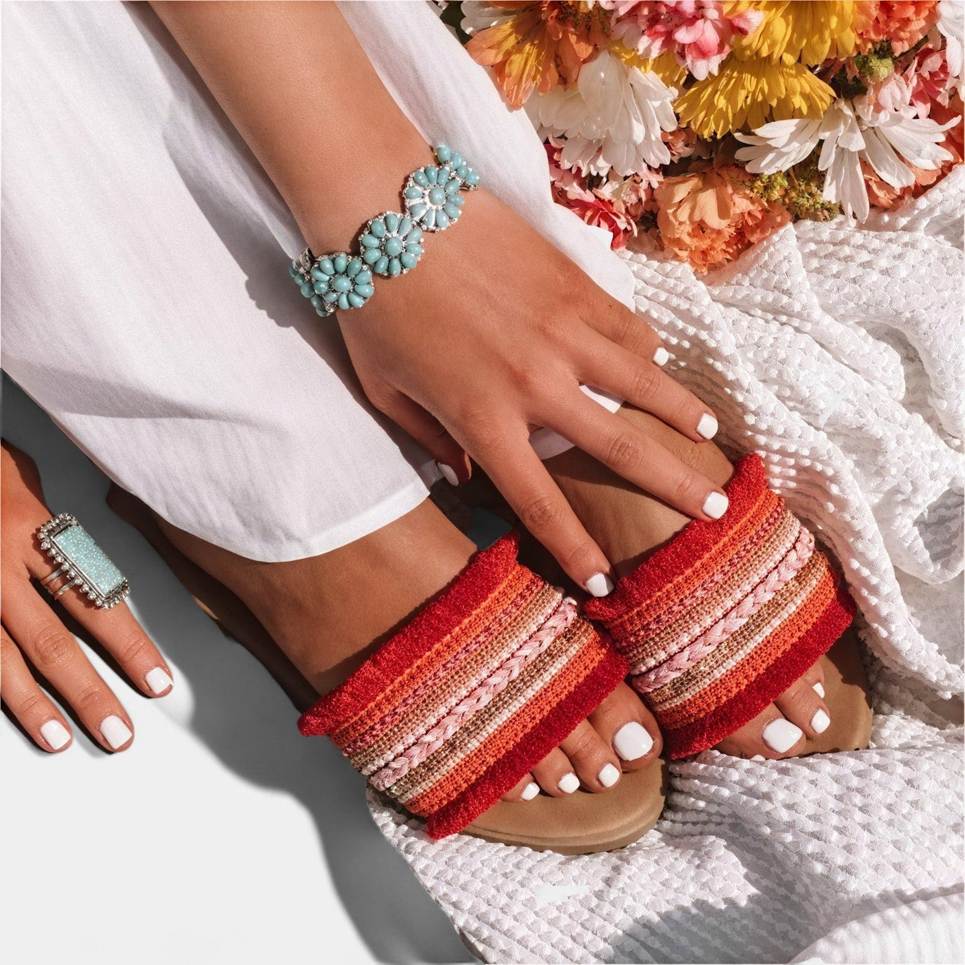 CELINA™ – Sandalias planas con cuentas y estilo bohemio
