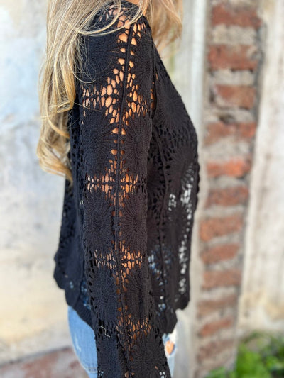 Elora™ | Delicate Crochet Button Cardigan