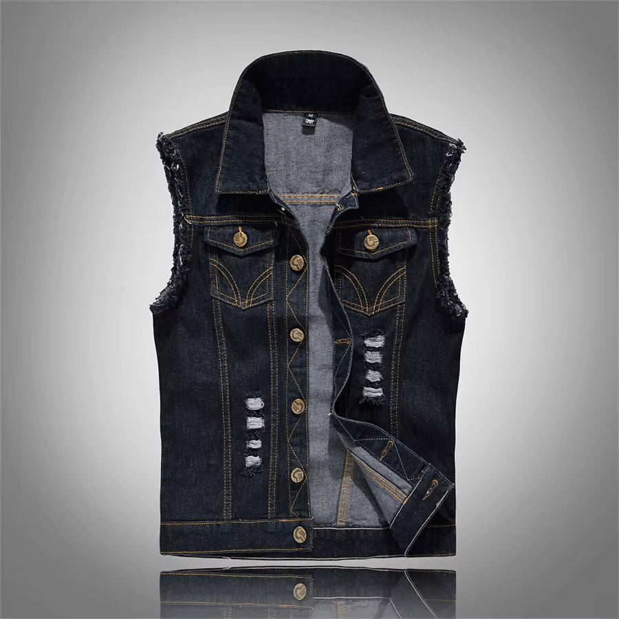 Riot Distressed Denim Vest